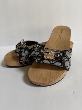 Dr Scholl's X Kate Spade Sandals Jacquard Flower Slip On Womens - Size 6